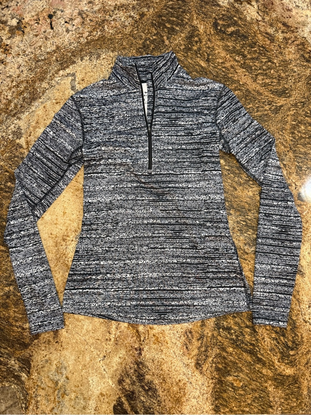 Nike Pro Women's Black & Gray Space-Dye Quarter-Zip Pullover
